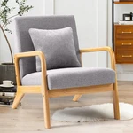 Eluchang Mid-century Modern Accent Chair Set Of 1, Classic Style- Grey, Linen New. Price: $112.99.