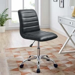Modway Ripple Ribbed Armless Mid Back Swivel Conference Office Chair In Black New. Price: $107.24.