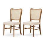 Maven Lane Wood Chair, Antique Natural & Taupe Linen Fabric, Set Of 2 (used). Price: $97.64.