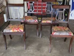 4 Vintage Mahogany Dining Chair The Duncan Phyfe Style Harp-shaped Backrest Used. Price: $517.50.