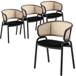 Leisuremod Ervilla Modern Dining Chair With Velvet Seat Set Of 4 Black New. Price: $862.55.