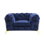 Divani Casa Quincey - Transitional Blue Velvet Chair New. Price: $936.25.