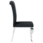 Coaster Barzini Upholstered Dining Side Chair Black And Chrome (set Of 4) New. Price: $847.96.