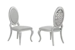 New Arabella Velvet Dining Chairs Backrest Stunning Silver Finish Set Of 2 Grey. Price: $343.97.