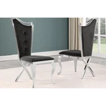 Modern Velvet Upholstered Dining Chair Set Of 4, Chrome Finish Metal Legs, Black New. Price: $875.00.