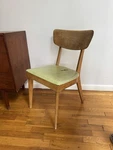 Heywood-wakefield M1551A Light Dining Chair, Green Vinyl Upholstered Seat Used. Price: $150.00.