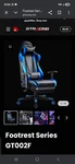 Gtracing GT002F Gaming Office Chair W/ Footrest, Black Blue Gray New. Price: $130.00.