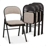 Meco 4-PACK Of Deluxe Motif Fabric Padded Folding Chairs With 16 Inch Seat New. Price: $129.99.