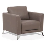 Benjara Leather Upholstered Chair With Track Arms And Angled Metal Feet- Brown New. Price: $1585.99.