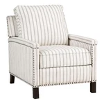Pemberly Row 34" Accent Chair Push Recliner Beige Gray Polyester Pinstripes New. Price: $544.99.