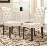 Colamy Tufted Dining Chairs Set Of 2, Upholstered Parsons Room Open. Price: $130.00.