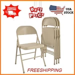 New Mainstays All-steel Metal Folding Chair, Beige, 4 Pack Freeshipping. Price: $56.17.