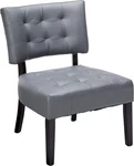 Oversized Gray Blended Leather Tufted Accent Chair Ultimate Comfort New. Price: $185.99.