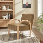Lunet Faux Leather Upholstered Accent Chair In Toast New. Price: $441.50.