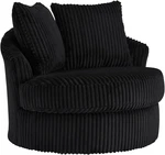 Ashley Gramwell Casual Swivel Chair With Pillows And Removable Cushions, Black New. Price: $984.99.