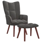 Relaxing Chair With Stool Dark Gray Velvet New. Price: $173.25.