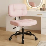 Jhk Small Swivel Vanity Chair W/ Low Back,pu Leather Armless Rolling Desk New. Price: $54.30.