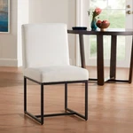 Myles Off-white Fabric And Black Metal Dining Chair New. Price: $259.98.