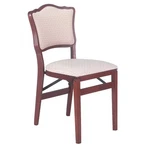 Set Of 2 French Upholstered Back Folding Chair Cherry - Stakmore: Polyester New. Price: $117.99.