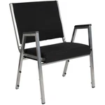 Flash Furniture Hercules Bariatric Reception Arm Chair In Black And Silver New. Price: $271.99.