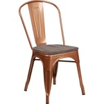 Flash Furniture Copper Metal Stackable Chair With Wood Seat ET-3534-POC-WD-GG New. Price: $129.99.