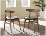 Baxton Studio Edna Black And Oak Wood Dining Chair Set Of 2 New. Price: $308.00.