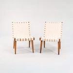 1946 Pair Of Jens Risom For Knoll Armless Slipper Lounge Chairs Birch W Labels Used. Price: $6000.00.
