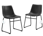 New Walker Edison Set Of 2 Faux Leather Dining Chairs Black Desk CHL18BL Open. Price: $79.00.