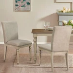 Martha Stewart Fiona Light Gray Fabric Dining Chairs Set Of 2 New. Price: $305.91.