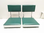 2 Vintage Kr Industries Green & White Vinyl Folding Seat Boat Stadium Chairs New. Price: $55.00.