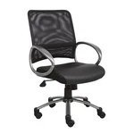 Boss Mesh Task Chair Black Leather Seat Swivel Office 39-42H Adjustable New. Price: $129.00.