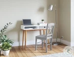 Jofran Ez-style Desk And X-back Chair Set, Natural Grey 1905EZ-40GY, New In Box. Price: $200.00.