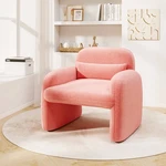 Modern Accent Sherpa Fabric Upholstered Armchair W/waist Pillow Pink New. Price: $215.99.