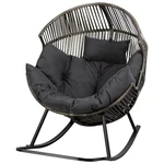 Jamfly Egg Rocking Chair, Dark Gray Wicker Lounger, Indoor/outdoor New. Price: $105.56.