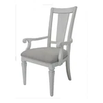 Benjara Kate 24" Dining Armchair Set Of 2- Light Gray Linen- White Wood Frame New. Price: $669.99.