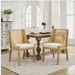 Christopher Knight Home Set Of 2 Maurers Cane And Wood Upholstered Dining Chairs New. Price: $240.00.