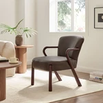 Arden Faux Leather Upholstered Accent Armchair In Espresso New. Price: $483.06.