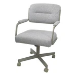Tobias Designs 38" Swivel Metal & Fabric Dining Chair Beige And Charcoal New. Price: $342.87.