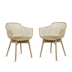 Aoodor Modern Dining Chairs Set Of 2 Plastic Cafe Weather-resistant Khaki New. Price: $96.99.