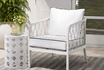 Martha Stewart Outdoor Accent Metal Frame Cushioned Patio Chair, White New. Price: $399.99.