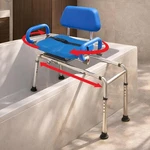 Platinum Health Carousel Sliding Shower Chair Tub Transfer Bench Swivel Seat Used. Price: $322.20.