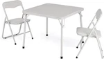 Garveehome Folding Card Table And Set Of 3, Two Chairs, Beige New. Price: $98.04.