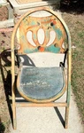 Vintage Bent Wood Folding Chair With Rising Phoenix & Planets, Celestial Space Used. Price: $125.00.