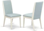 Lancy Parson Kitchen Chairs Set Of 2 - Baby Blue Linen Upholstered Dining New. Price: $297.99.