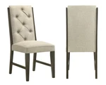 6PC Beige Upholstered Side Chairs Tufted Detailing Espresso Wood Frame Furniture New. Price: $725.00.