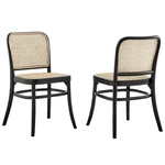 Modway Winona Elm Wood Cane Rattan Seat Dining Side Chair Set Of 2 New. Price: $382.84.