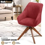 Swivel Accent Modern Home Office Upholstered Armchair W/wood Legs Burgundy New. Price: $59.87.