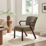 Arden Faux Leather Upholstered Accent Armchair In Mushroom New. Price: $483.06.