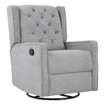 Suite Bebe Bryton Wood Fabric Tufted Gliding Swivel Recliner Woven Gray New. Price: $433.47.