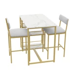 2/3PCS Counter Height Dining Set Grey Gold Velvet Bar Stools & Table For Kitchen New. Price: $81.69.